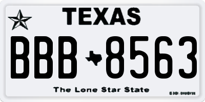 TX license plate BBB8563