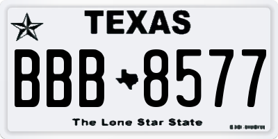 TX license plate BBB8577
