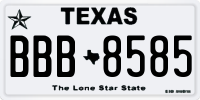 TX license plate BBB8585