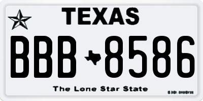 TX license plate BBB8586