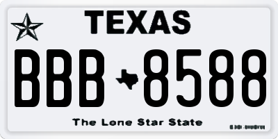 TX license plate BBB8588
