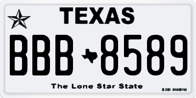 TX license plate BBB8589