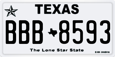 TX license plate BBB8593