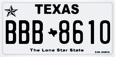 TX license plate BBB8610