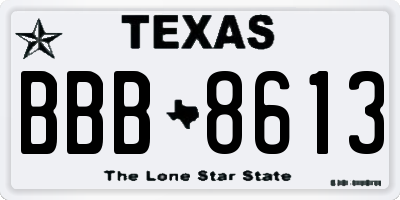 TX license plate BBB8613