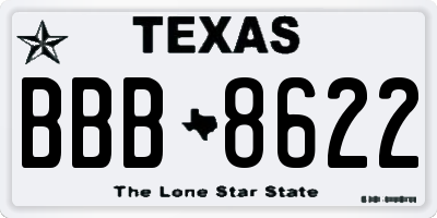 TX license plate BBB8622