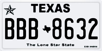TX license plate BBB8632