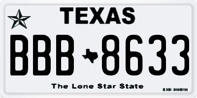 TX license plate BBB8633
