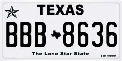 TX license plate BBB8636