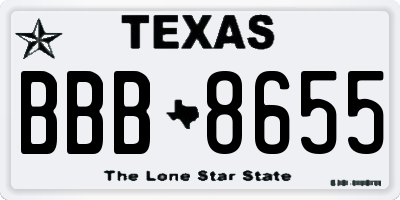 TX license plate BBB8655