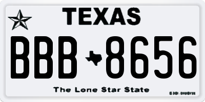 TX license plate BBB8656