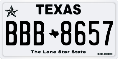 TX license plate BBB8657