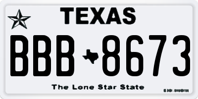 TX license plate BBB8673