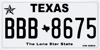 TX license plate BBB8675