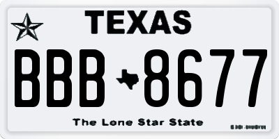 TX license plate BBB8677