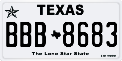 TX license plate BBB8683