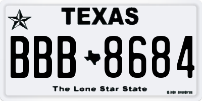 TX license plate BBB8684