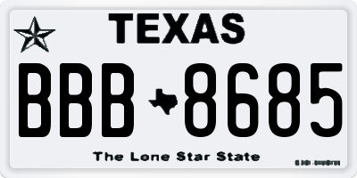 TX license plate BBB8685