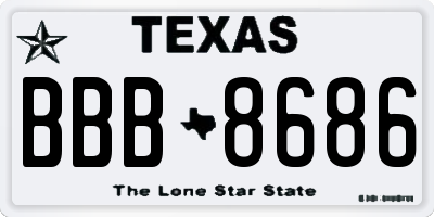 TX license plate BBB8686