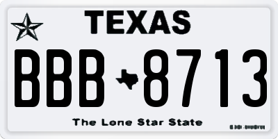 TX license plate BBB8713