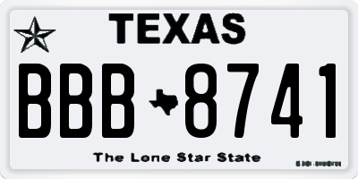 TX license plate BBB8741