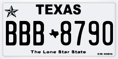 TX license plate BBB8790
