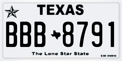 TX license plate BBB8791