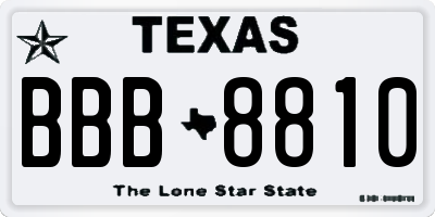 TX license plate BBB8810