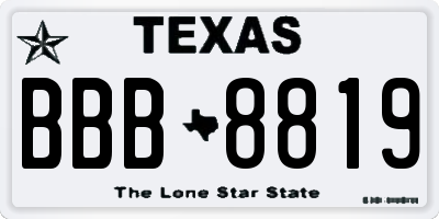TX license plate BBB8819