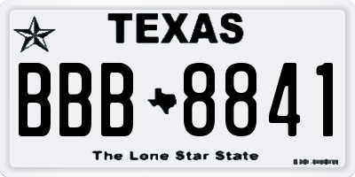 TX license plate BBB8841