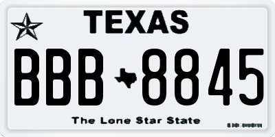 TX license plate BBB8845