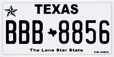 TX license plate BBB8856