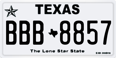 TX license plate BBB8857