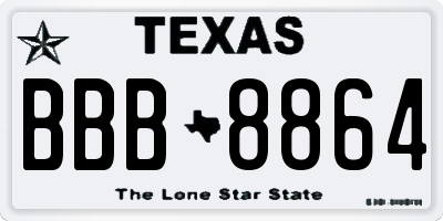 TX license plate BBB8864