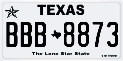 TX license plate BBB8873