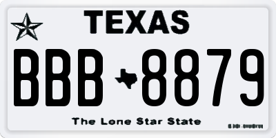 TX license plate BBB8879
