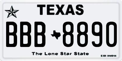 TX license plate BBB8890