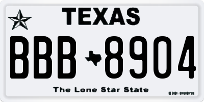 TX license plate BBB8904