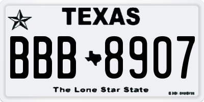 TX license plate BBB8907