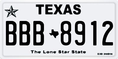 TX license plate BBB8912