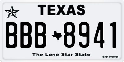 TX license plate BBB8941