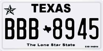 TX license plate BBB8945