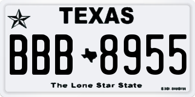TX license plate BBB8955