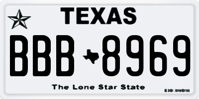 TX license plate BBB8969