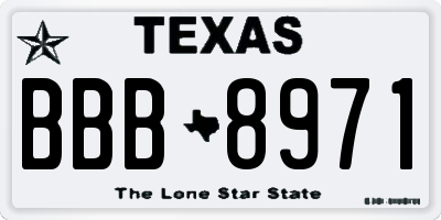 TX license plate BBB8971
