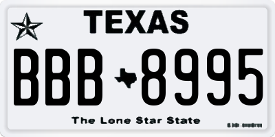 TX license plate BBB8995