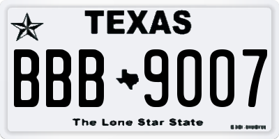 TX license plate BBB9007