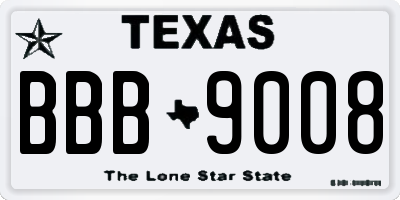 TX license plate BBB9008