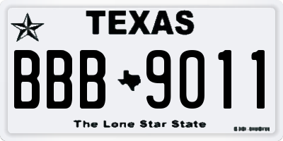 TX license plate BBB9011