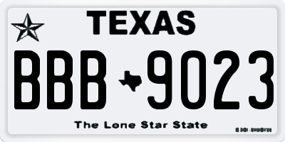 TX license plate BBB9023